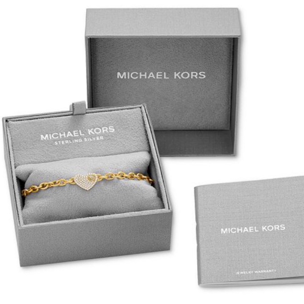 Authentic Michael Kors Pave Heart Bracelet NWT